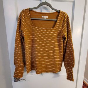 Floral Jacquard Square-Neck Top Size Small
